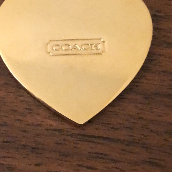 Coach Pink and Gold Heart Logo Keyring - Picture 4 of 5